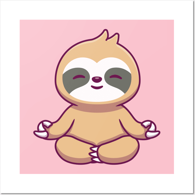 Cute Sloth Yoga Wall Art by Catalyst Labs